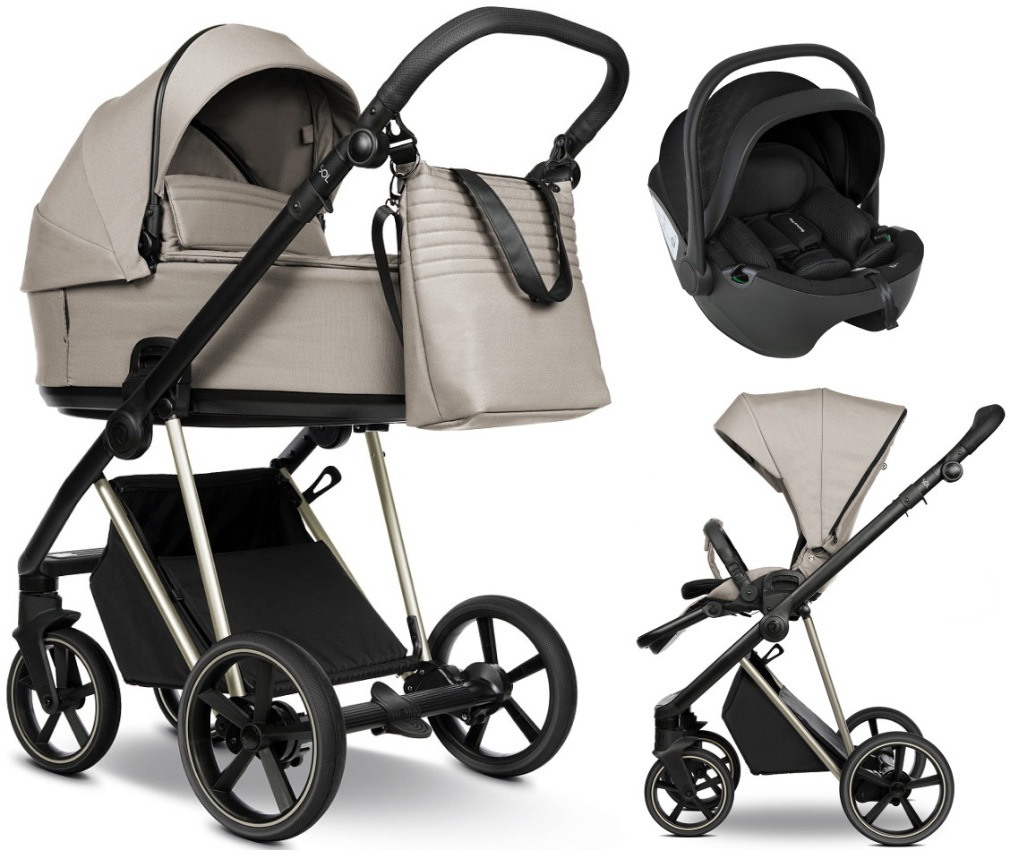 Детская коляска Roan Sol Vintage Luxury 2.0 3 в 1 с автокреслом Pituso Baesa Pro Black VIN 06/HZ Hazel/Champagne/руч.Black