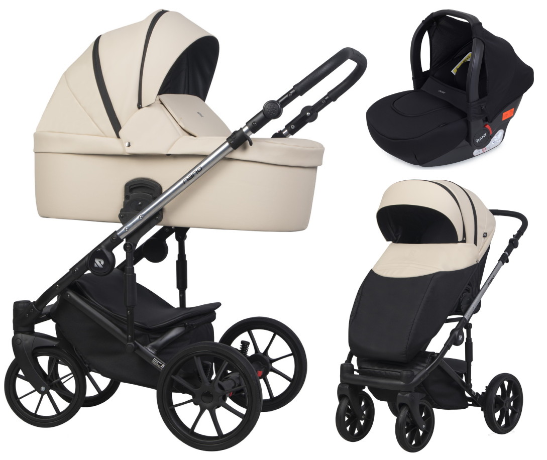 Детская коляска Riko Nano Thermo Ecco 3 в 1 с автокреслом Rant Cruise Black 03 Ivory beige (бежевый)