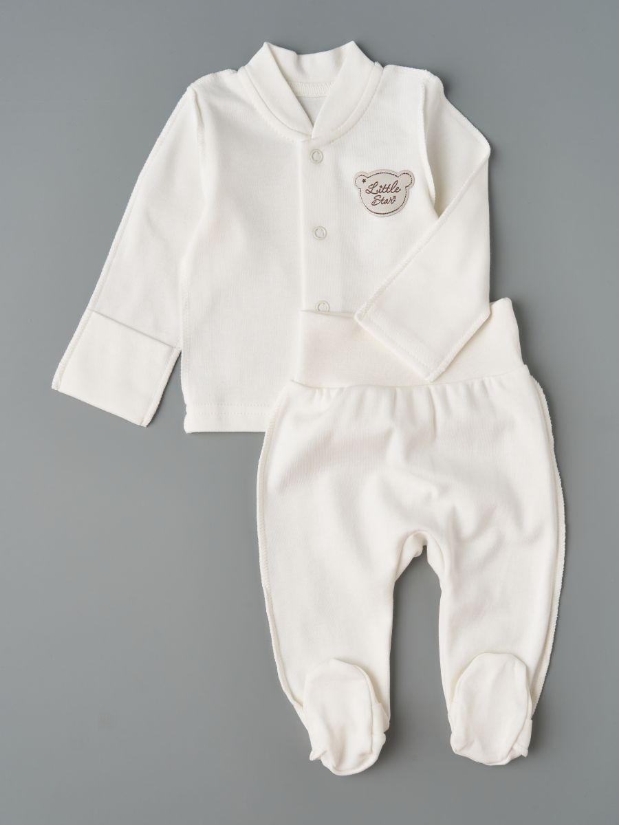 Кофточка на кнопках, ползунки Little Star Мишка Little Star 13201 (ЧЗ-мз) крем 62