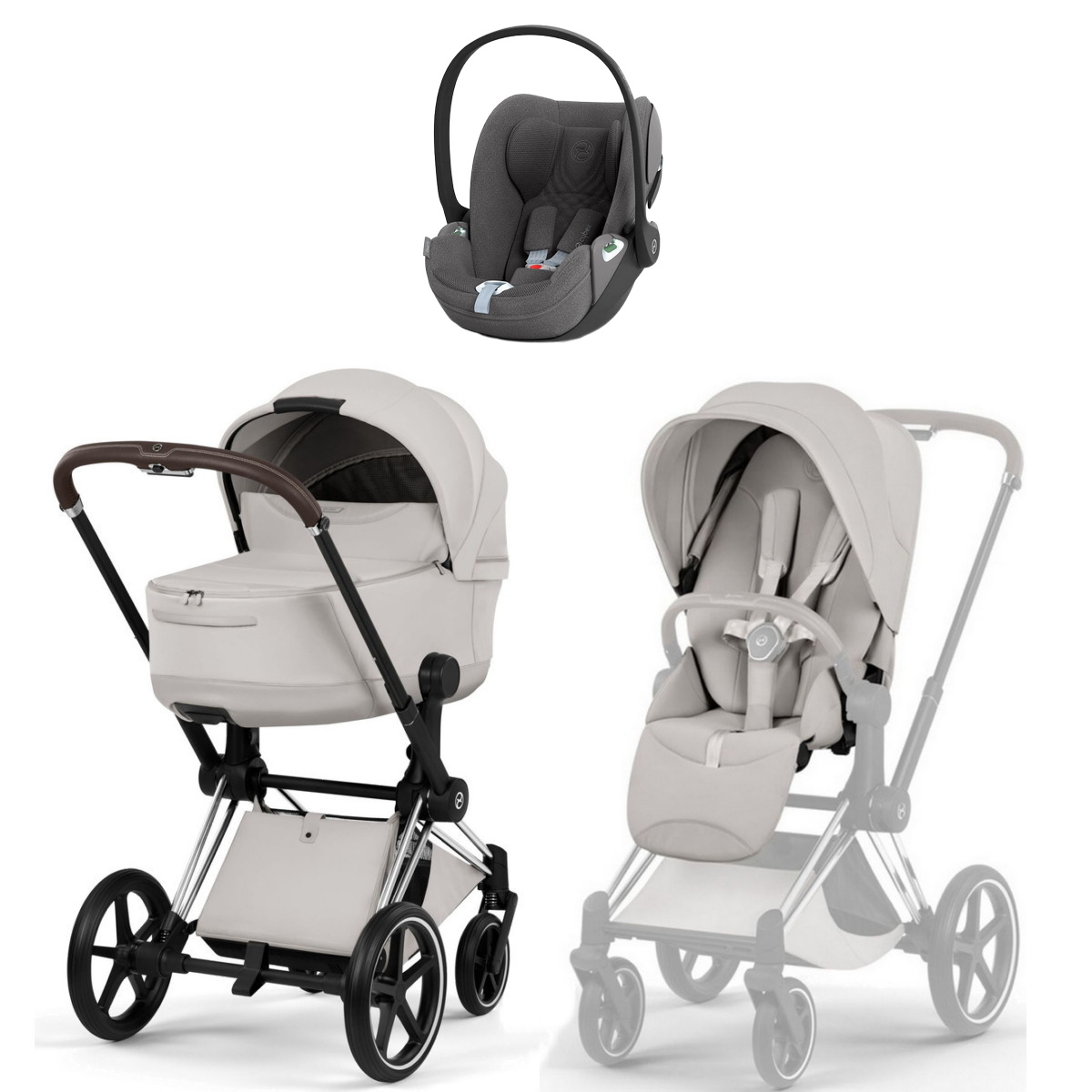 Коляска Cybex Priam V Chrome Style Cloud T Mirage Grey Plus 3 в 1 City Grey