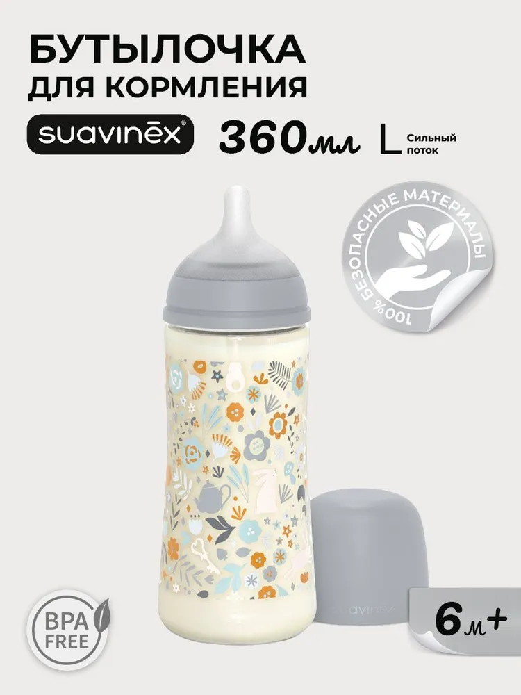 Пластиковая бутылочка Suavinex Wond для детского питания 360 мл 308755 LIBERTY BL