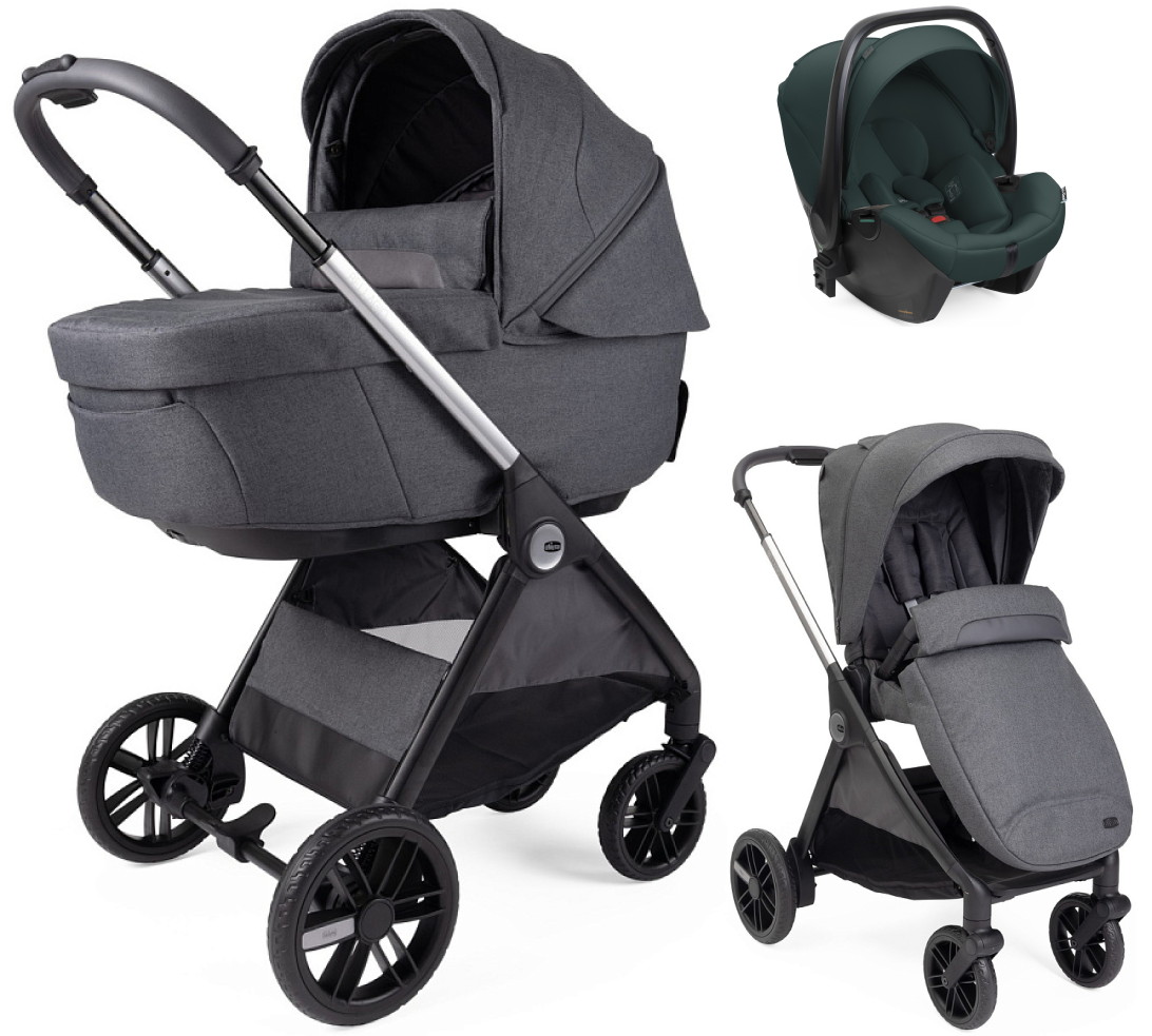 Коляска Chicco Bellagio 3 в 1 с автокреслом Kory Plus Fir Tree Black Satin