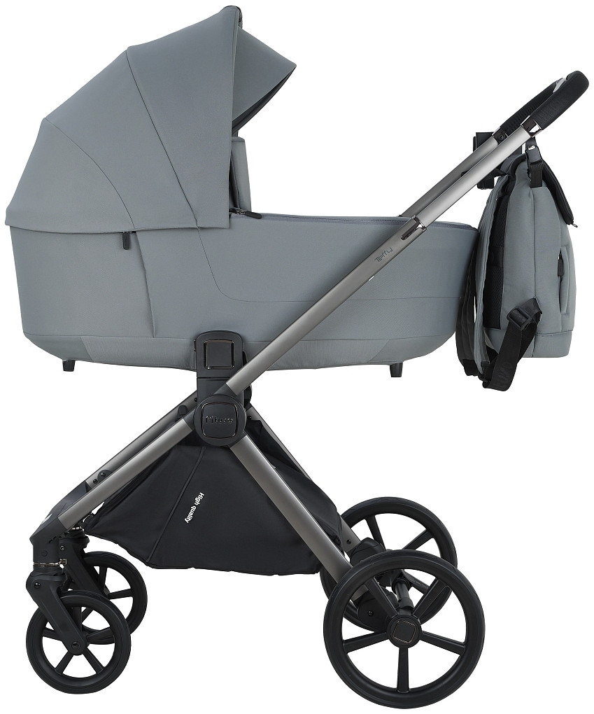 Детская коляска Pituso Teffy 3 в 1 с автокреслом Santiso Pro Black Blue Tea/Graphite