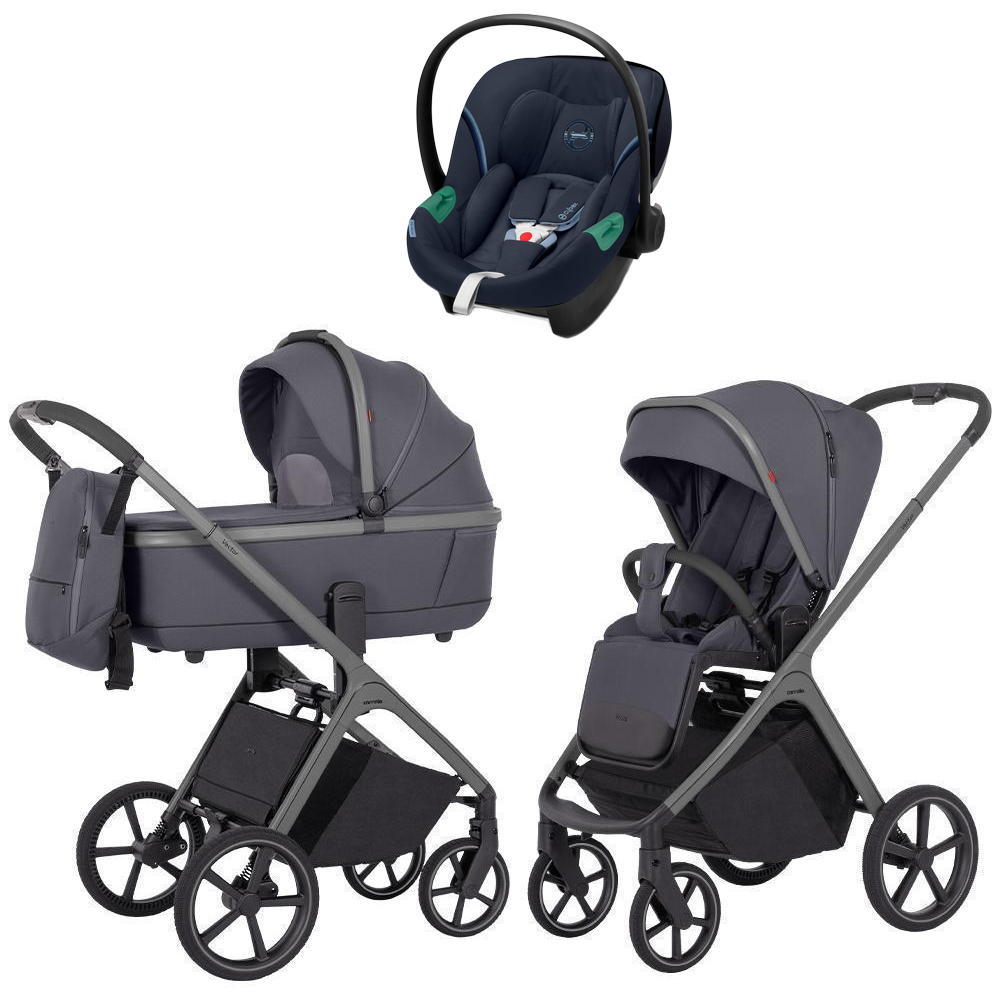 Коляска Carrello Vector CRL-6550 и автокресло Cybex Aton S2 Ocean Blue 3 в 1 Landscape Grey
