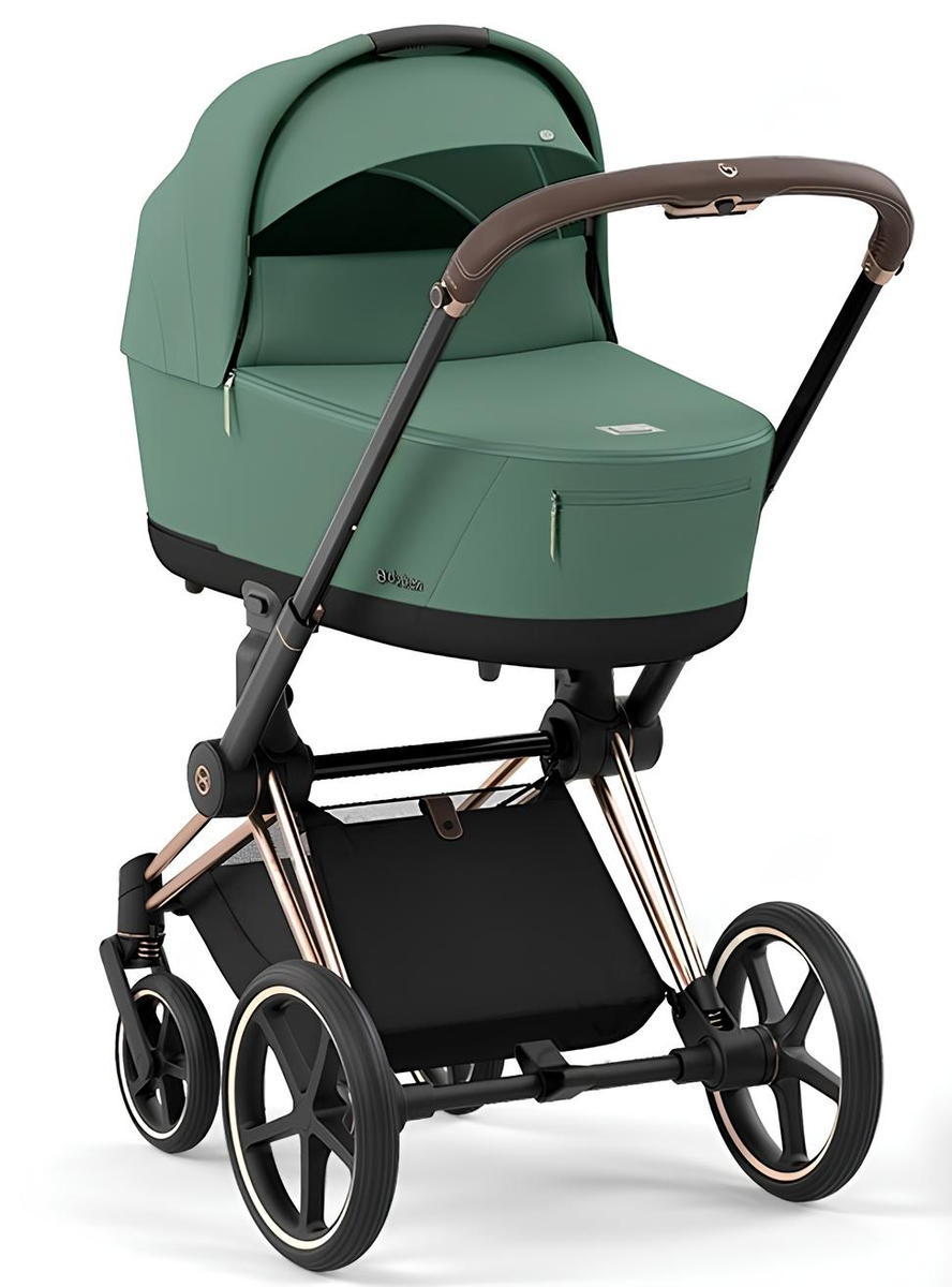 Коляска для новорожденных Cybex Priam IV Rosegold Leaf Green