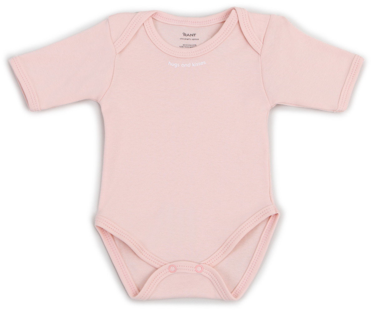 Боди Rant Hugs and Kisses с коротким рукавом Soft Pink 62