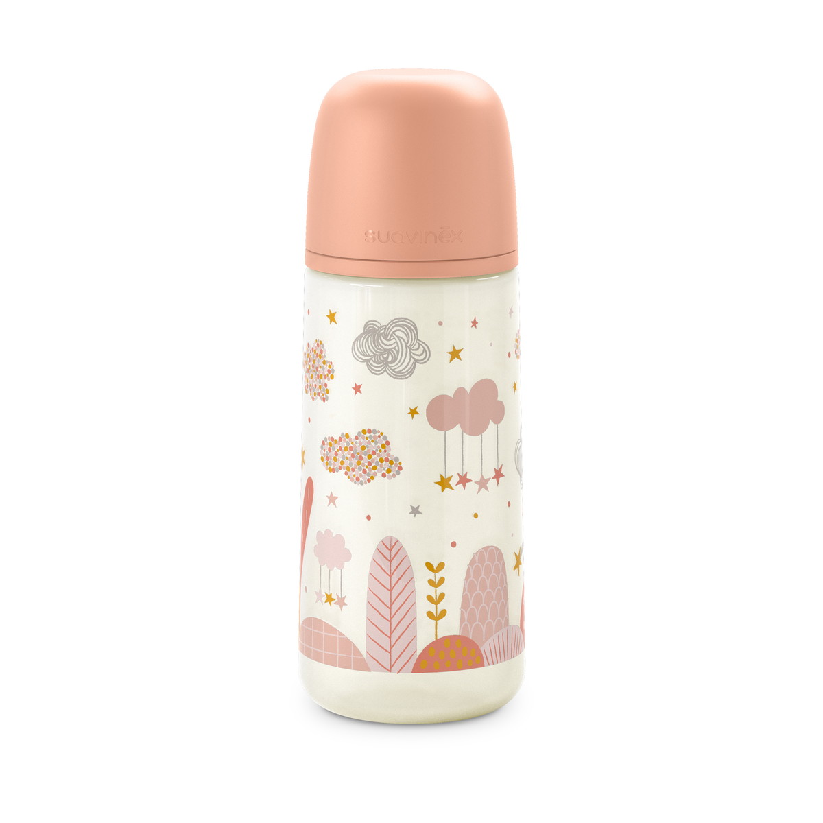 Пластиковая бутылочка Suavinex Dreams Anti-Colic быстрый поток, 360 мл, 6 мес 308327 PINK