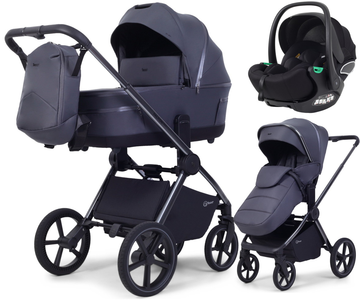 Детская коляска Rant Falcon Soft Therm 3 в 1 с автокреслом Evomax Black Graphite