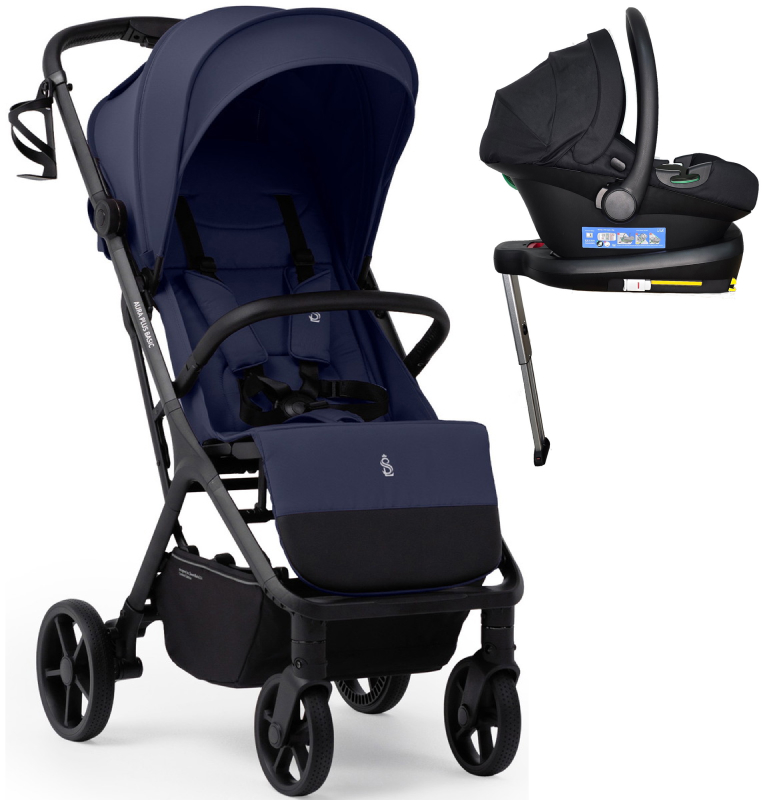 Прогулочная коляска Sweet Baby Aura Plus Basic SBL + автокресло Elegante Plus с базой i-Size ISOFIX DK780 Dark Blue