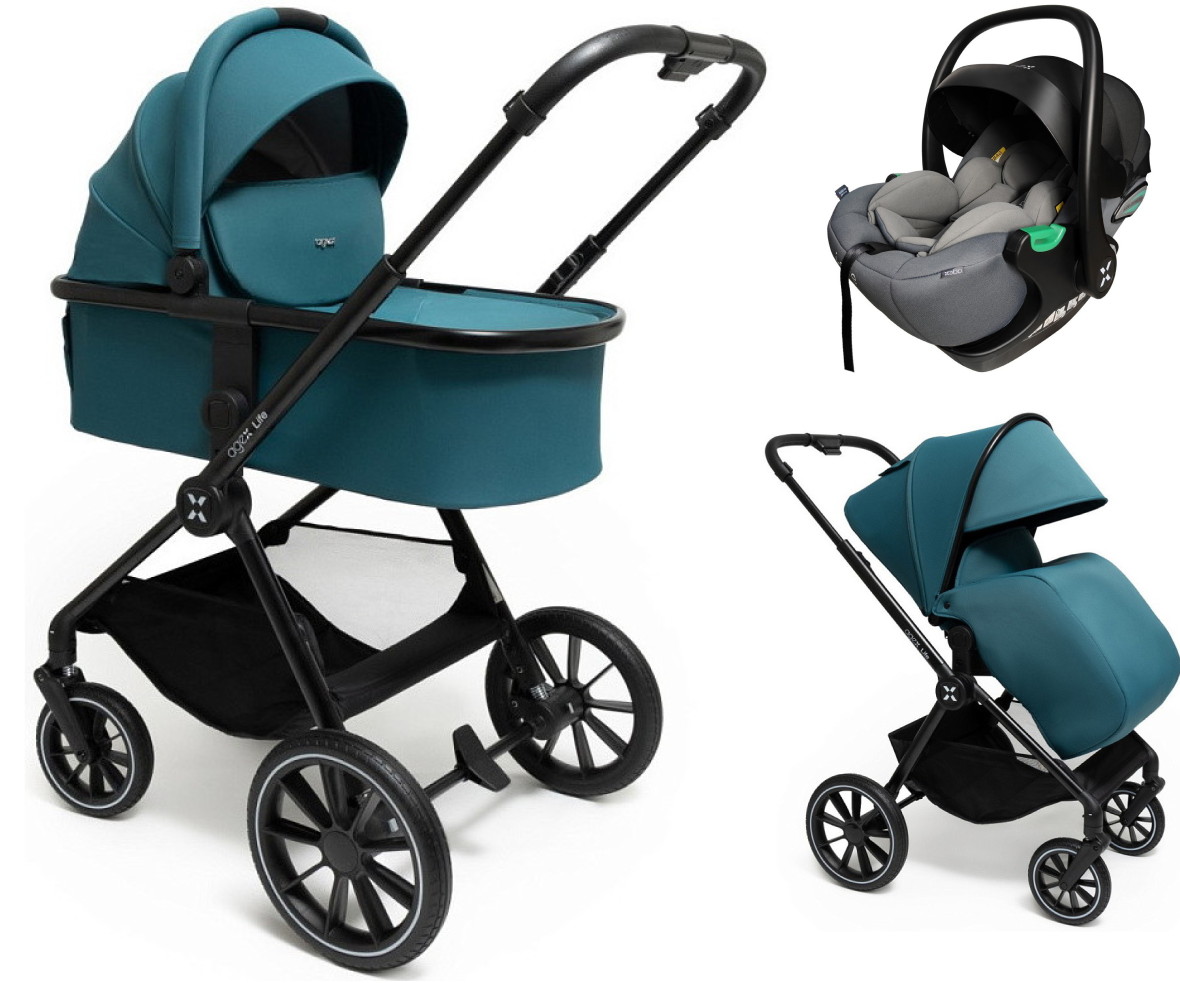 Коляска Agex Life 3 в 1 с автокреслом i-Safe S Grey ALG528 Green (Зеленый)