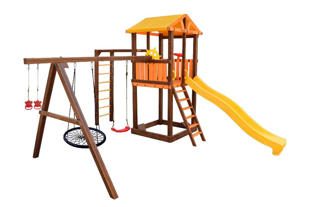 Детский игровой комплекс Perfetto sport Pitigliano-6 + качели Паутина