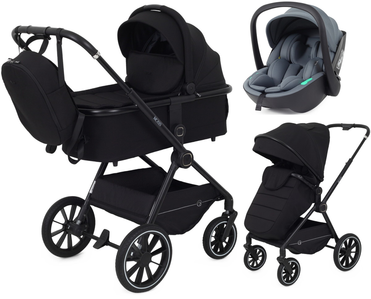 Детская коляска Rant Moss 3 в 1 с автокреслом Miro Graphite Black