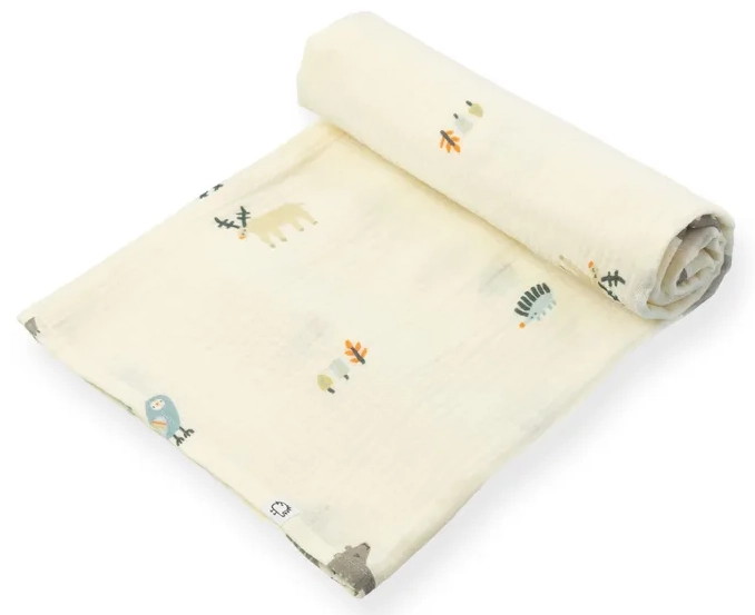 Пелёнка муслиновая Buba Kids, 115х115 см BKMUSSW20 Таёжная ночь