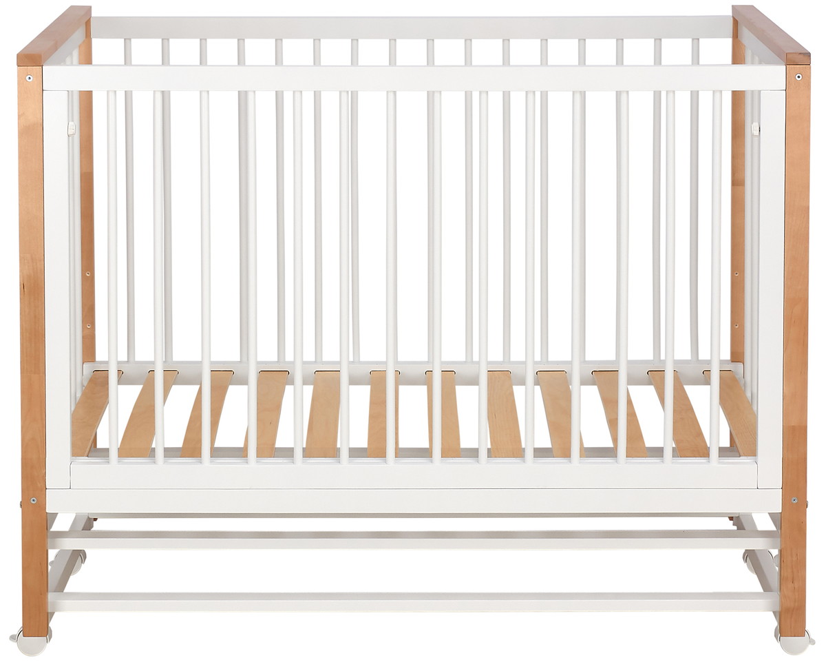 Детская кроватка Polini kids Simple 111 с маятником белый-бук