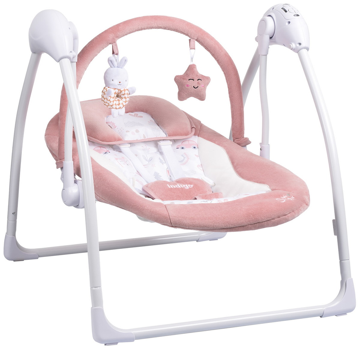 Детские электрокачели Indigo Star Light розовый