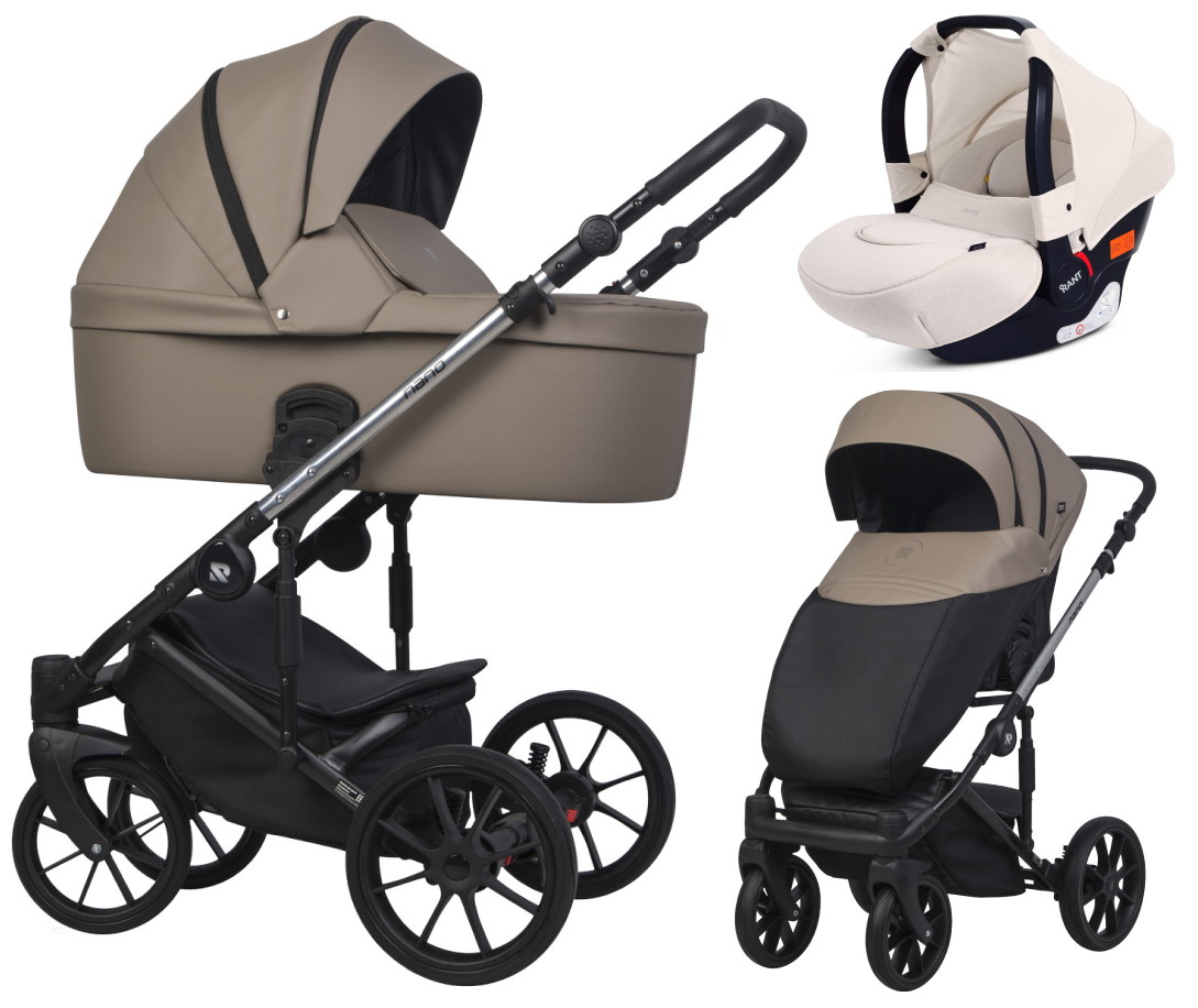 Детская коляска Riko Nano Thermo Ecco 3 в 1 с автокреслом Rant Cruise Beige 04 Cappucino (капучино)