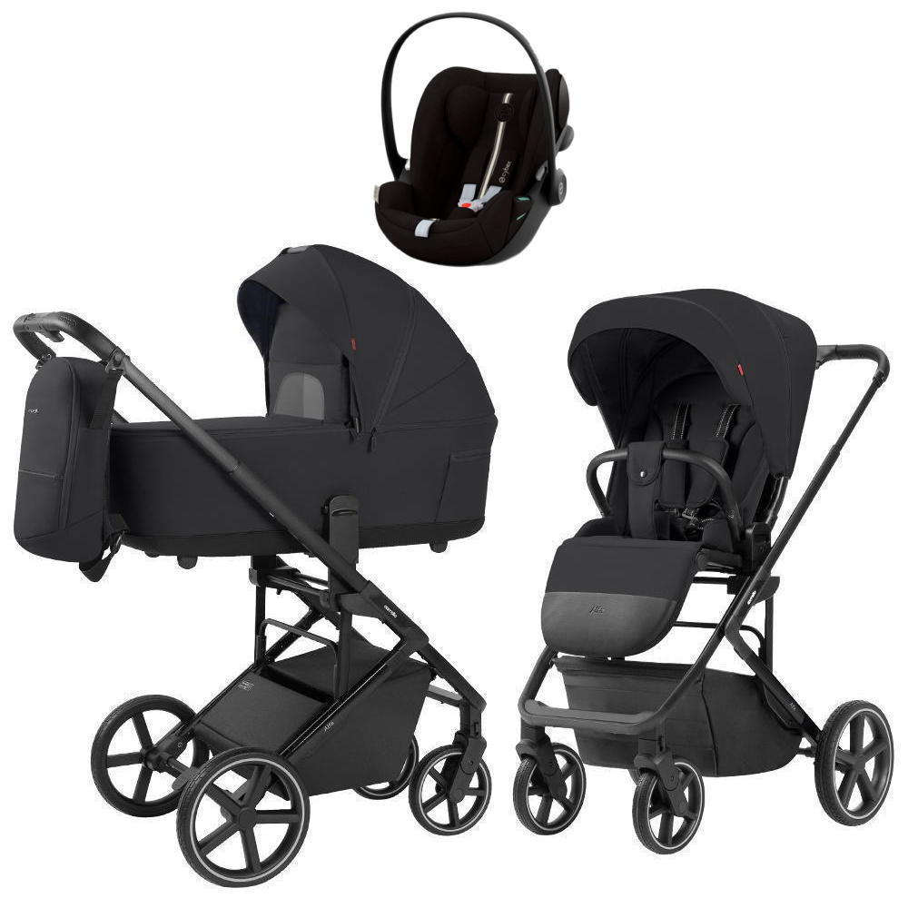 Коляска Carrello Alfa CRL-6522 2025 Cybex Cloud G i-Size Moon Black Plus 3 в 1 Rock Black