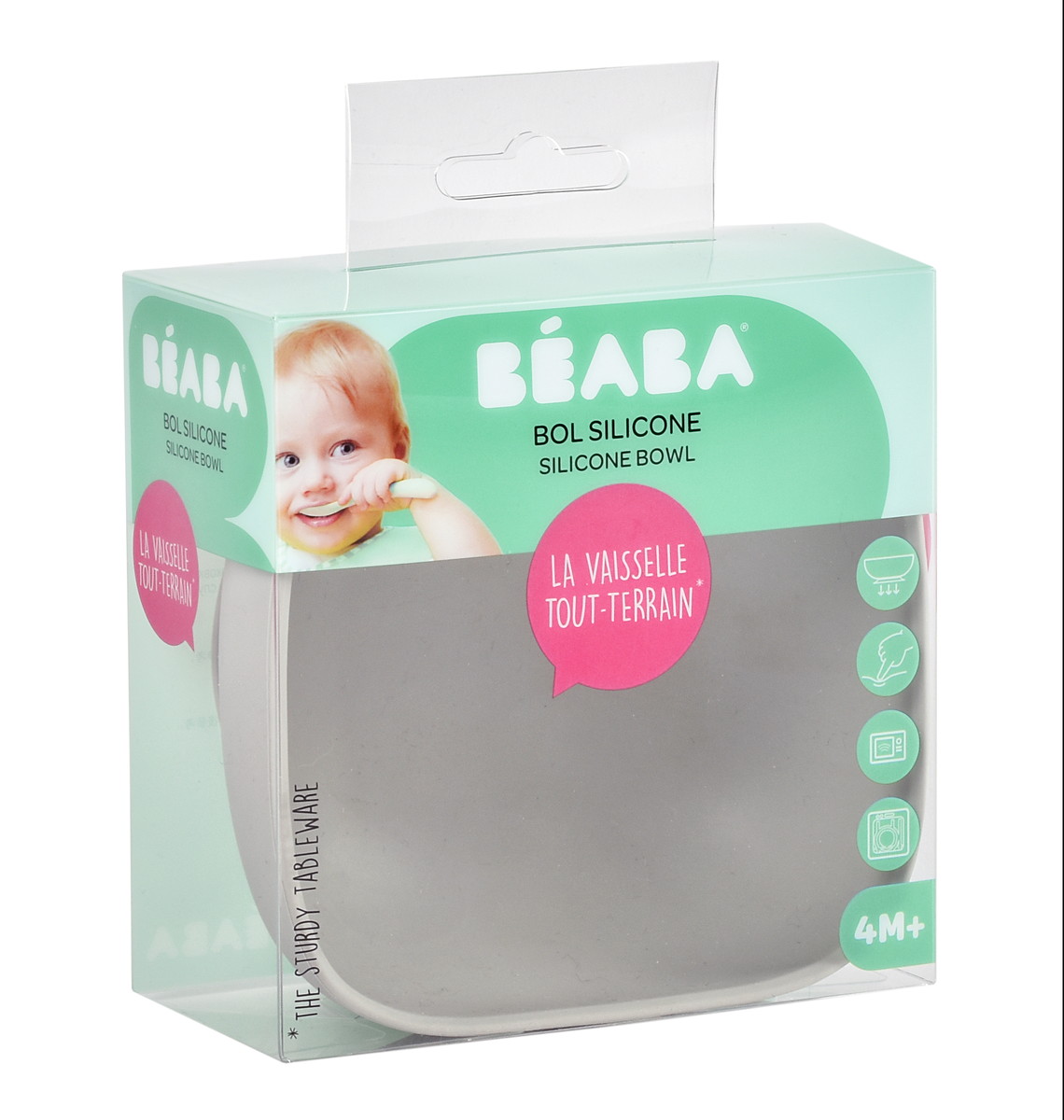 Тарелка из силикона Beaba Silicon Suction Bowl 913433 GRAY
