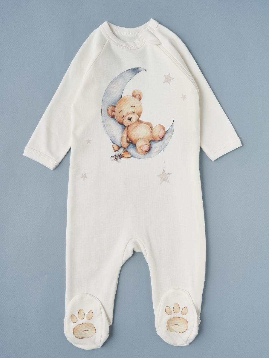 Комбинезон на молнии Little Star Мишка на луне 0208 (ЧЗ-мз) крем 68