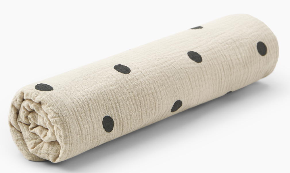 Пеленка детская Happy Baby 120х100 88278-0 бежевый в горошек/beige with dots
