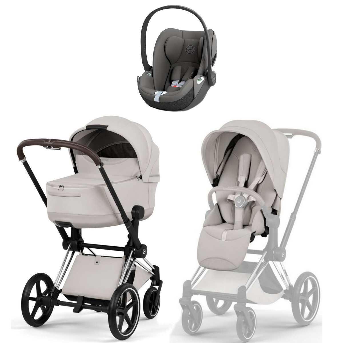 Коляска Cybex Priam V Chrome Style Cloud T Mirage Grey 3 в 1 City Grey
