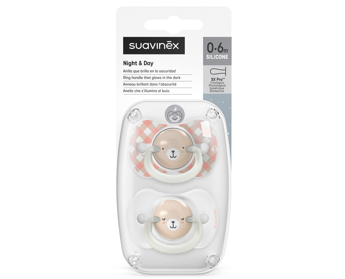 Набор пустышек Suavinex Night&Day Wild, 0-6 мес, 2 шт 309097 PK