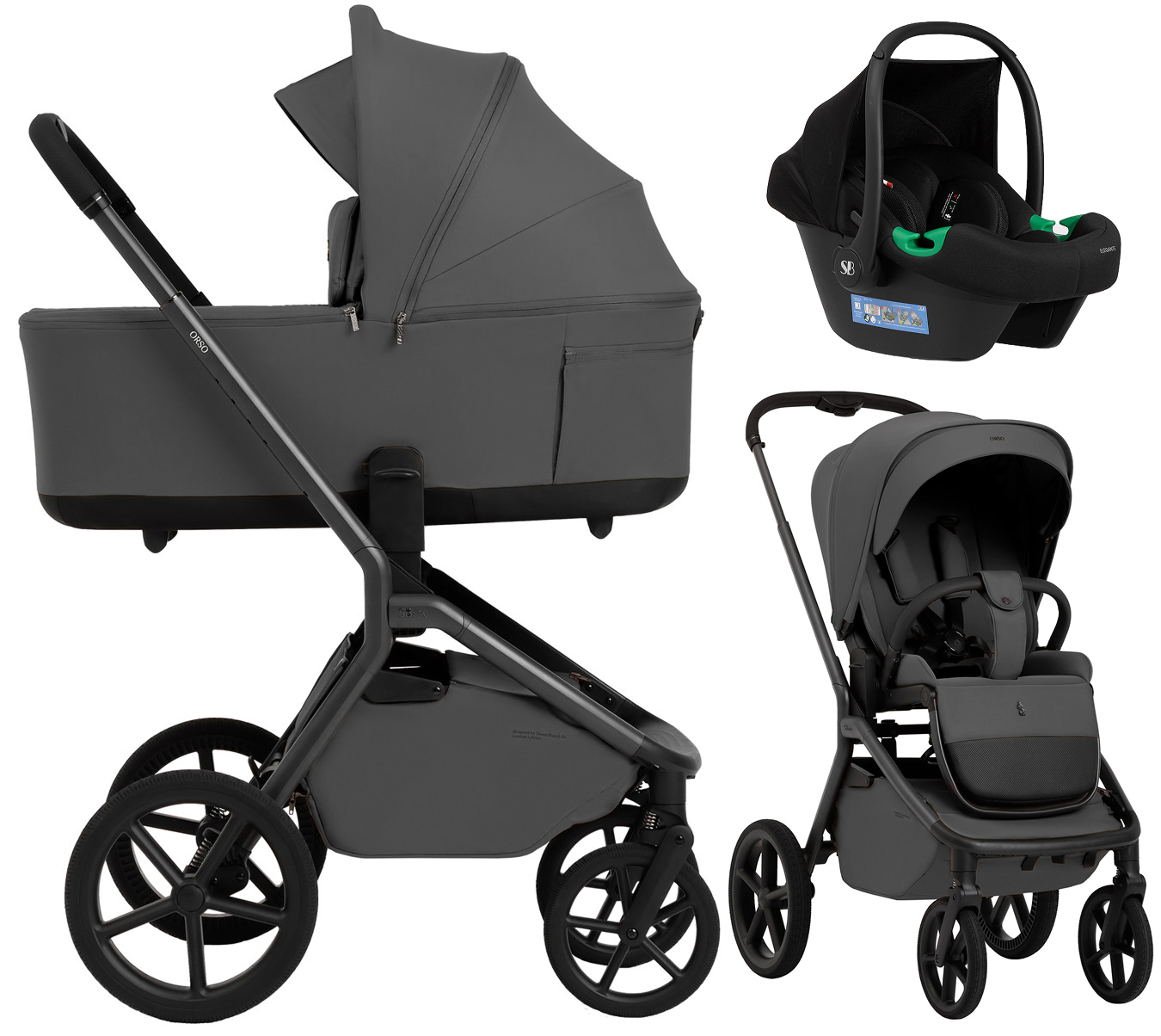 Коляска 3 в 1 Sweet Baby SBL Orso New + автокресло Elegante Plus New Dark Grey
