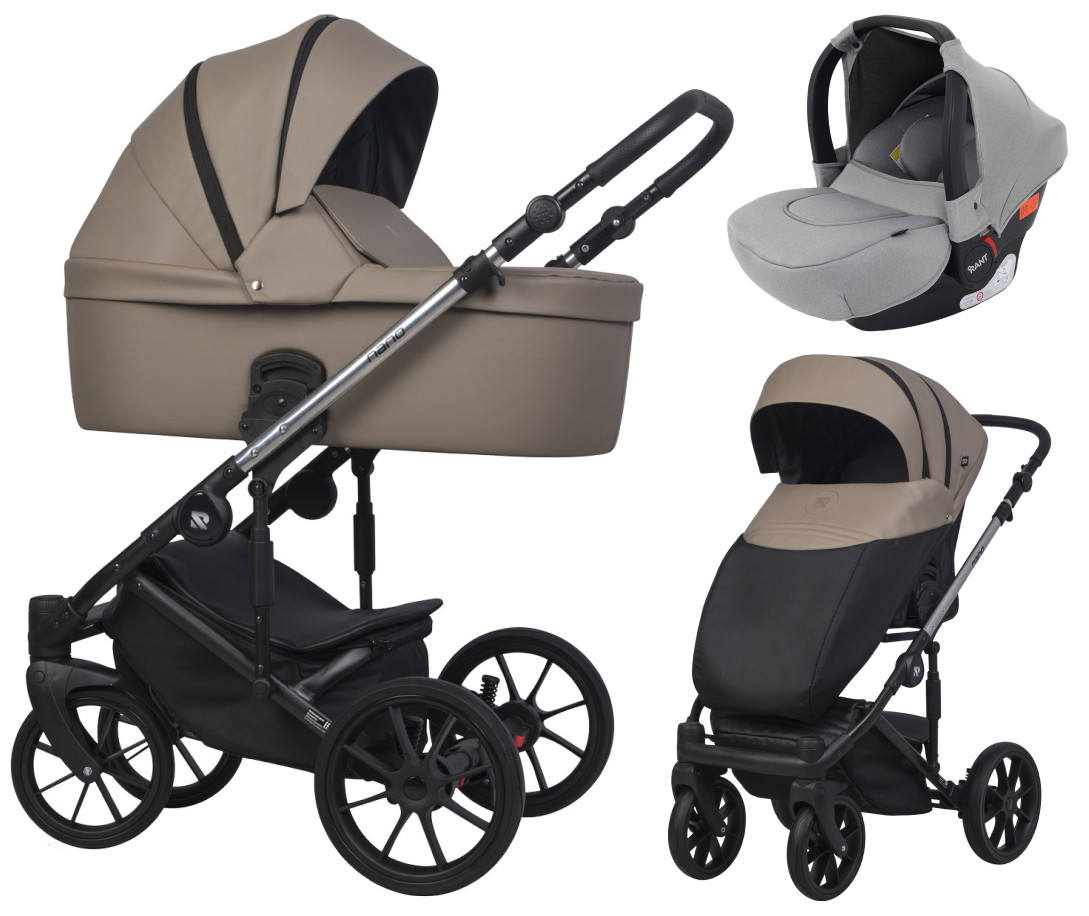 Детская коляска Riko Nano Thermo Ecco 3 в 1 с автокреслом Rant Cruise Grey 04 Cappucino (капучино)
