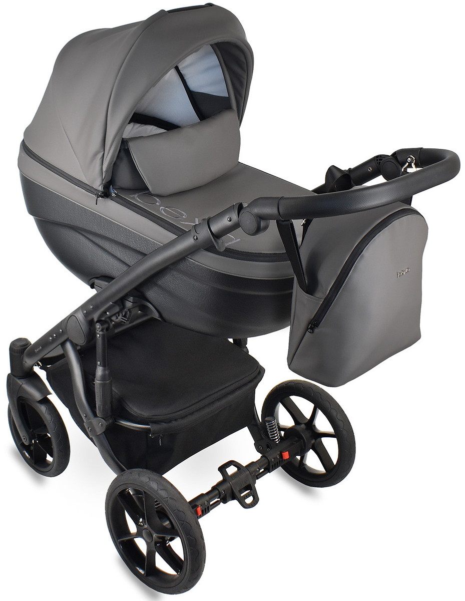 Детская коляска Bexa Ideal Eco 2 в 1 IE06 черный+т.серая кожа