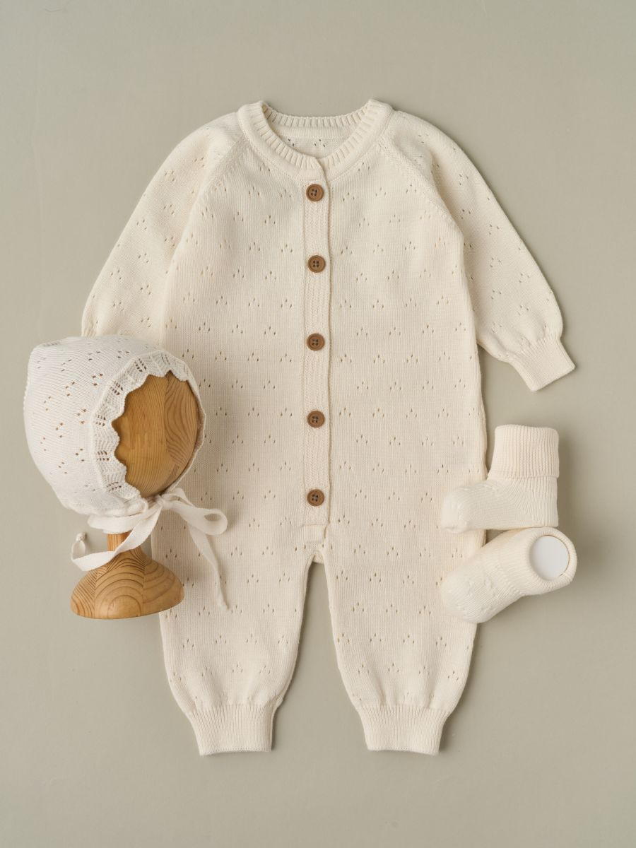 Комбинезон, чепчик, носочки Little Star 80378 (ЧЗ-мз) крем натуральный 62