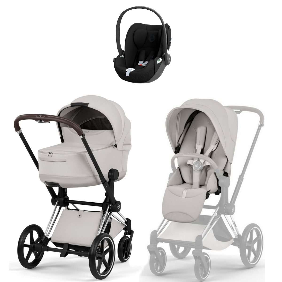 Коляска Cybex Priam V Chrome Style Cloud T Sepia Black 3 в 1 City Grey