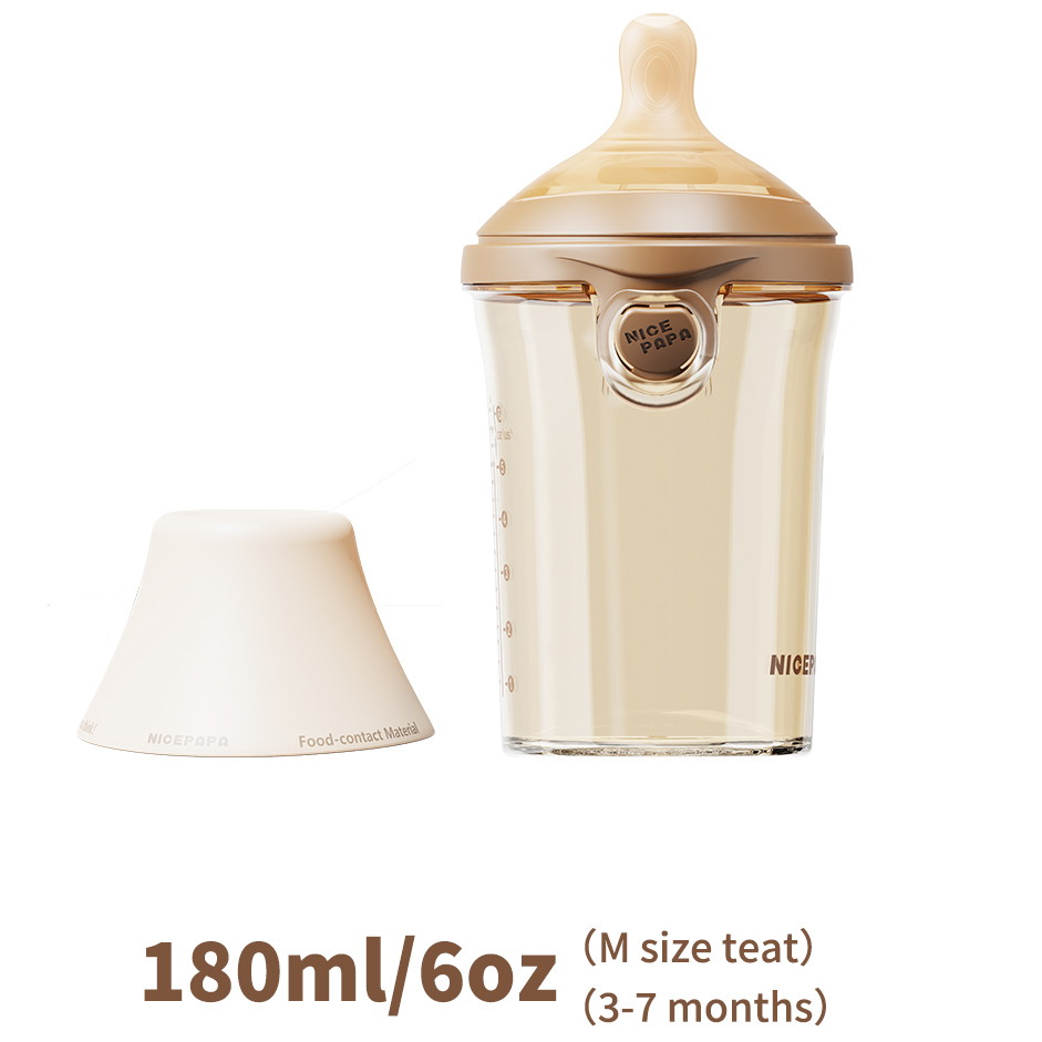 Бутылочка Nice Papa антиколики 180 мл. соска 3-7 мес PPSU NP-5189 Brown/коричневый