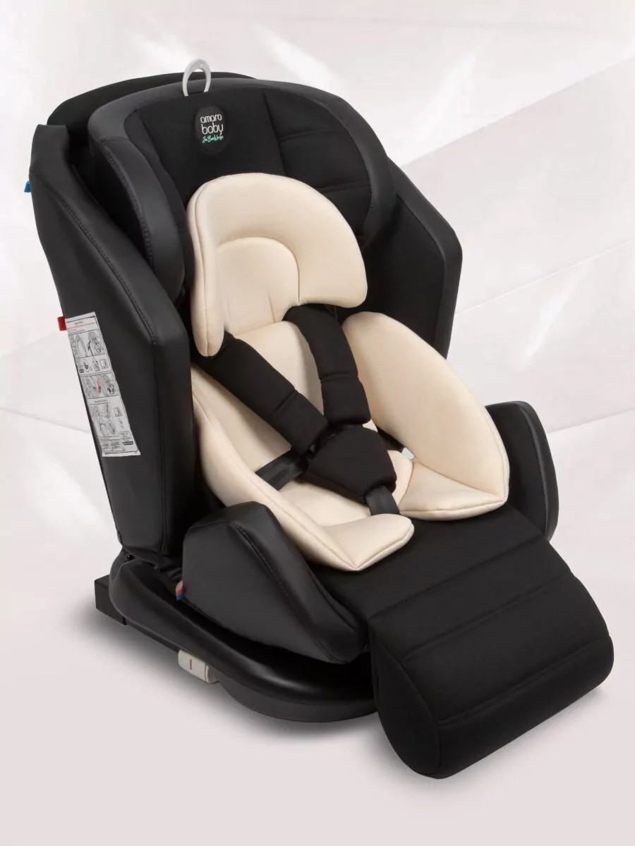 Автокресло детское AmaroBaby Favorite ISOFIX, 0+/1/2/3 чёрный/бежевый