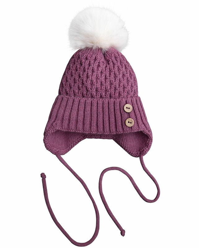 Шапочка вязаная AmaroBaby Pure Love Wool утепленная розовый 40