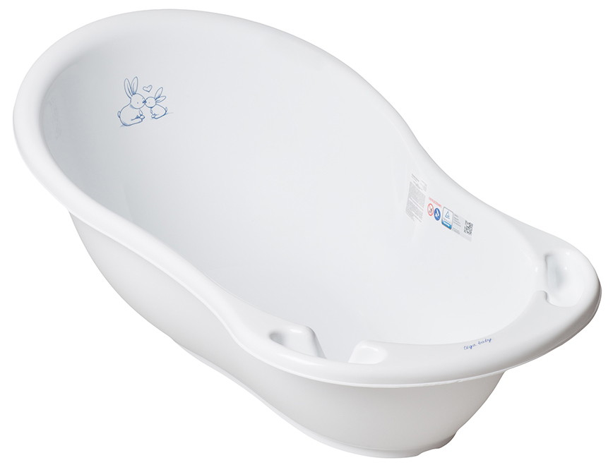 Детская ванна Tega Baby Little Bunnies (Кролики) со сливом 86 см KR-004-103 белый