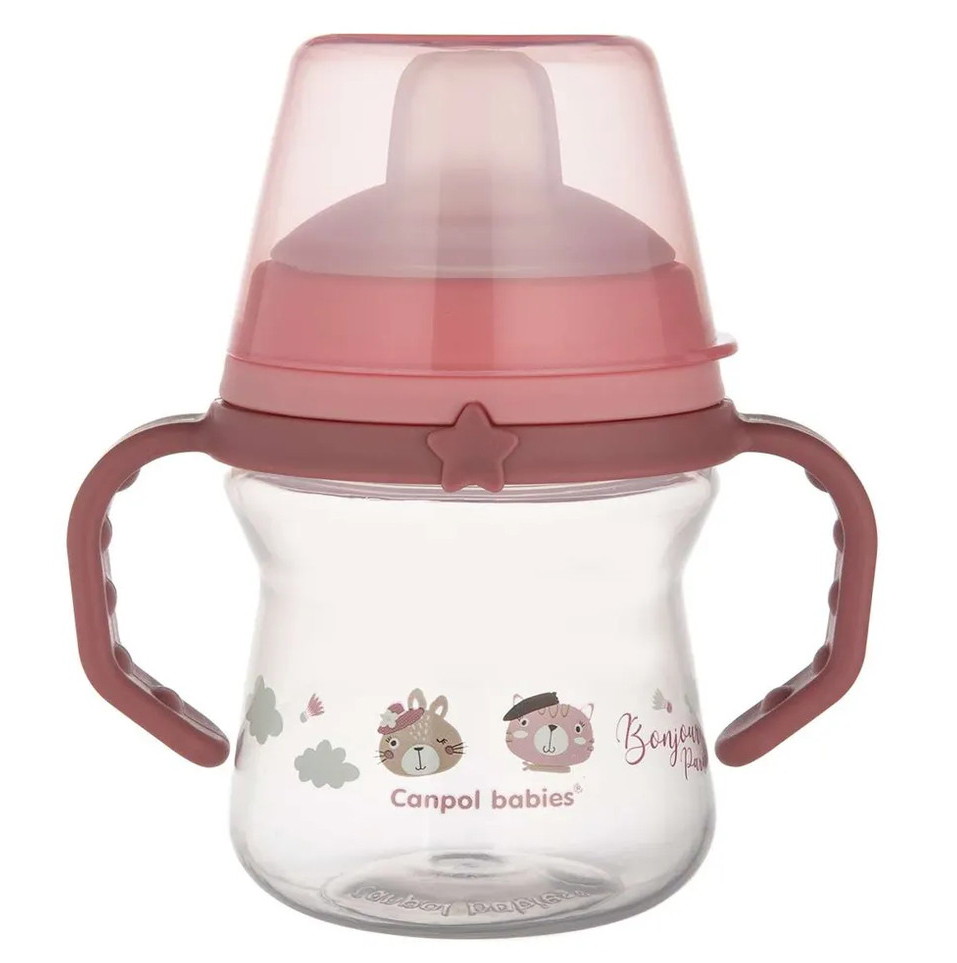 Поильник Canpol babies Bonjour Paris с силиконовым носиком 150 мл 56/612 розовый