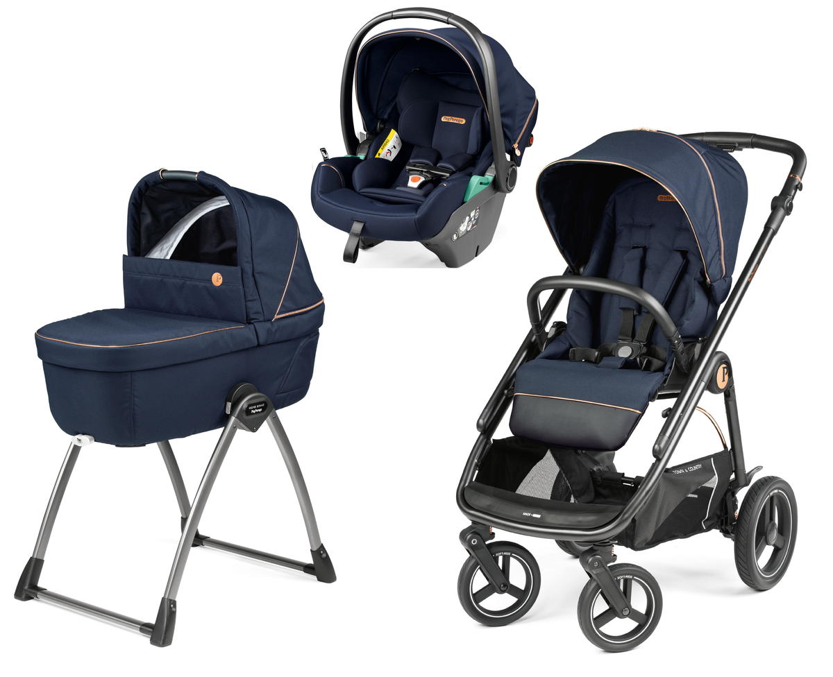 Коляска 3 в 1 Peg Perego Veloce TC Belvedere Lounge Blue Shine
