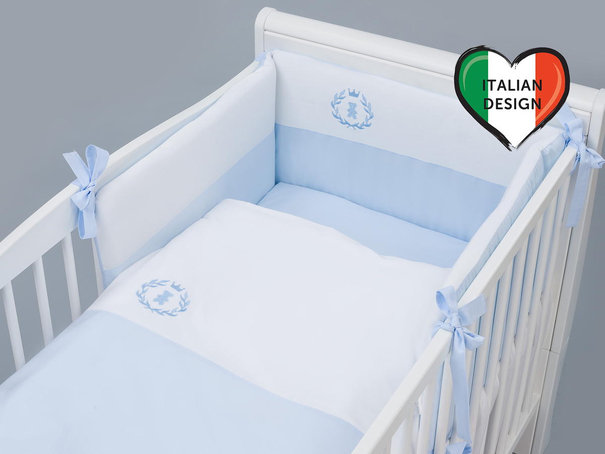 Комплект постельного белья в кроватку Lepre Velour Bear 6 предметов голубой