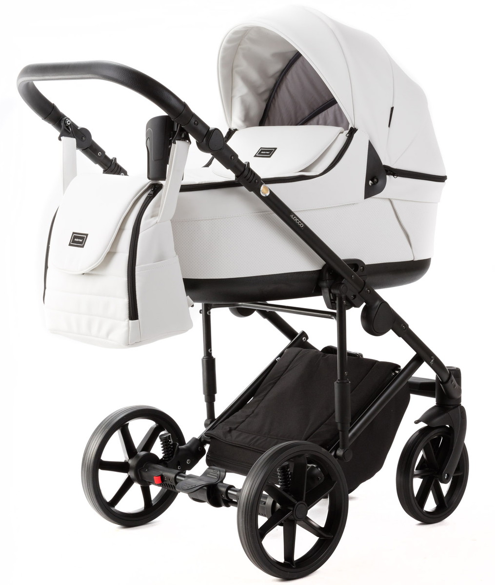Детская коляска Adamex Locco Light Deluxe 2 в 1 LL-SA01 (БЕЛ.КОЖА)