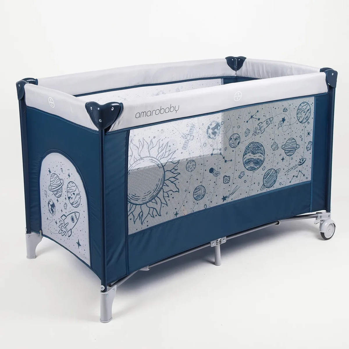 Манеж Amarobaby Multiform прямоугольный Space синий