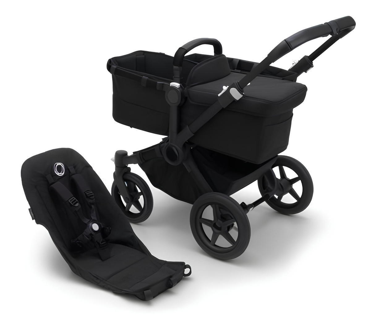 Коляска Bugaboo Donkey 5 base без капюшона 2 в 1 Black/Midnight Black