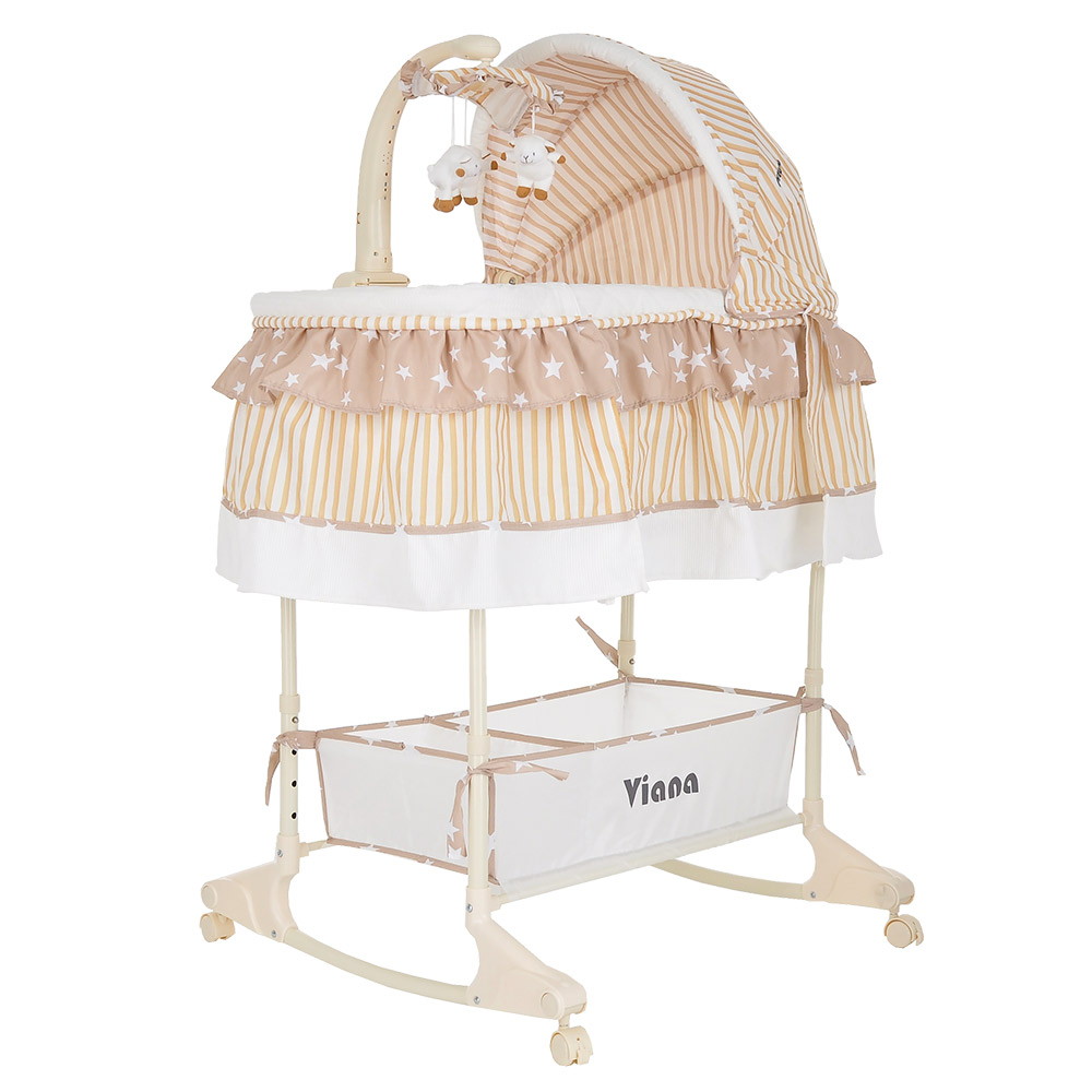 Колыбель Pituso Viana на колёсах 3 в 1 YS401-SB Stars Beige/бежевый