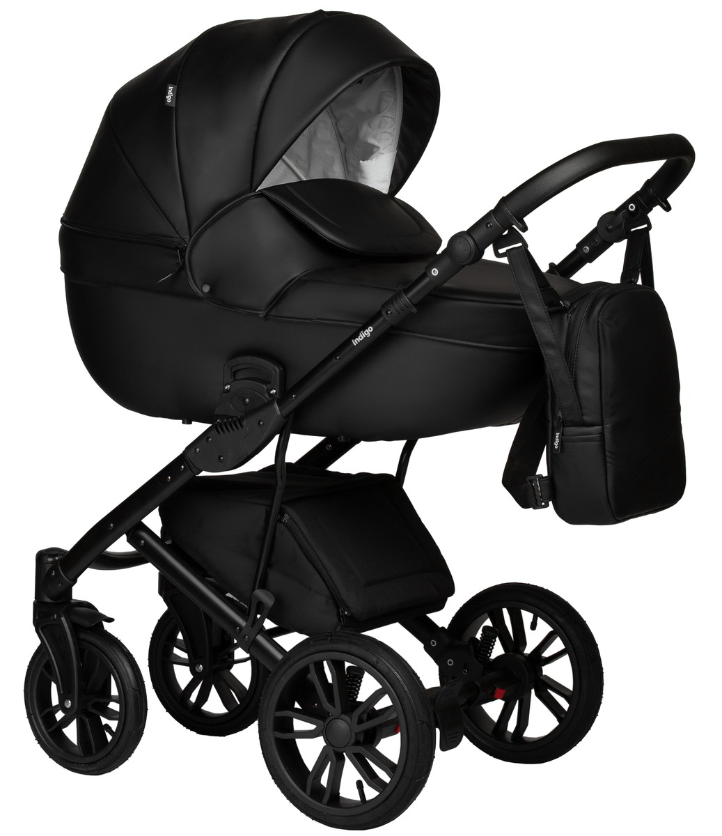 Детская коляска Indigo Mio Eco 2 в 1 01 черная кожа