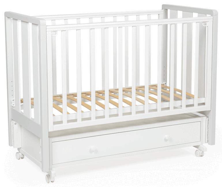 Детская кроватка Bebizaro Heirloom New маятник универсальный с ящиком WHITE/GRAY белый/серый