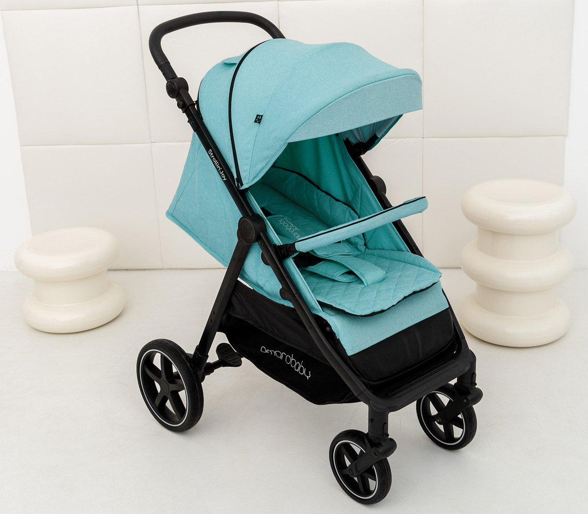 Прогулочная коляска Amarobaby Strollin'Joy бирюзовый
