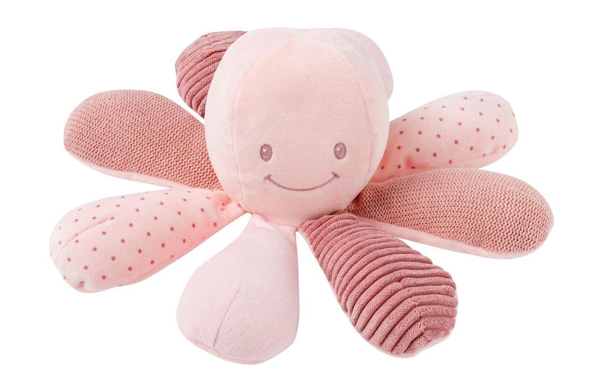 Игрушка мягкая Nattou Soft toy Lapidou Activity Octopus Осьминог pink 879736