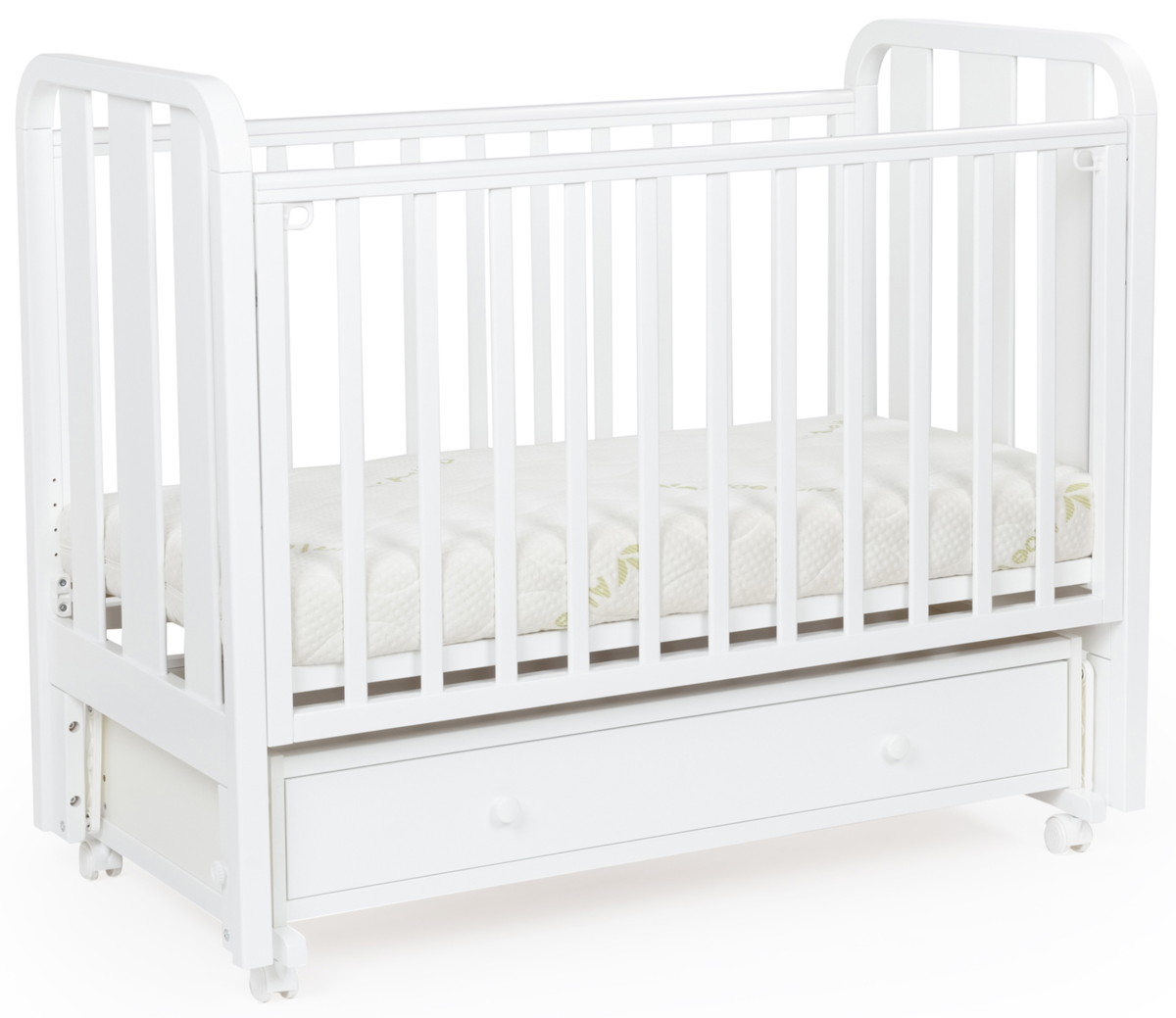 Детская кроватка Bebizaro Heirloom маятник универсальный с ящиком BZHMMUYA/01/WH White