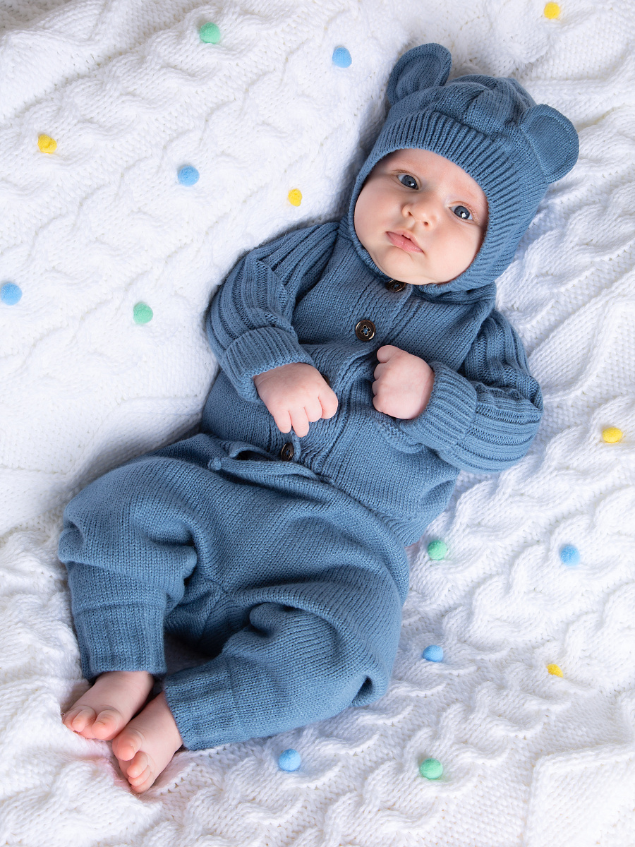 Костюм вязаный Little Star кофточка штанишки Лапша 0011 индиго 62