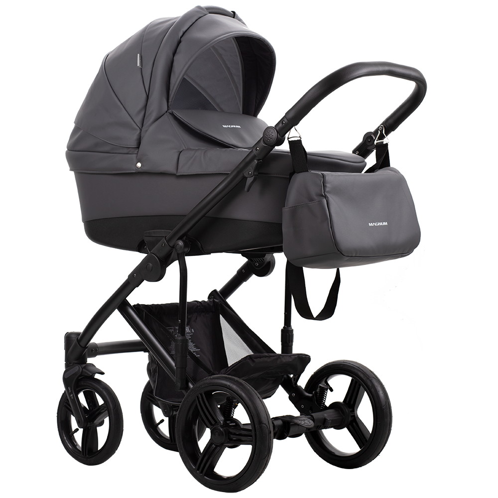 Детская коляска Bebetto Magnum Prima 2 в 1 03 т.серая кожа