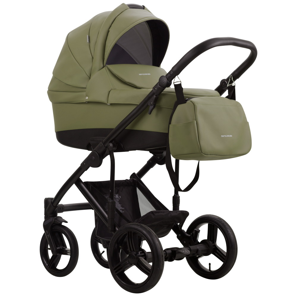 Детская коляска Bebetto Magnum Prima 2 в 1 05 зеленая кожа